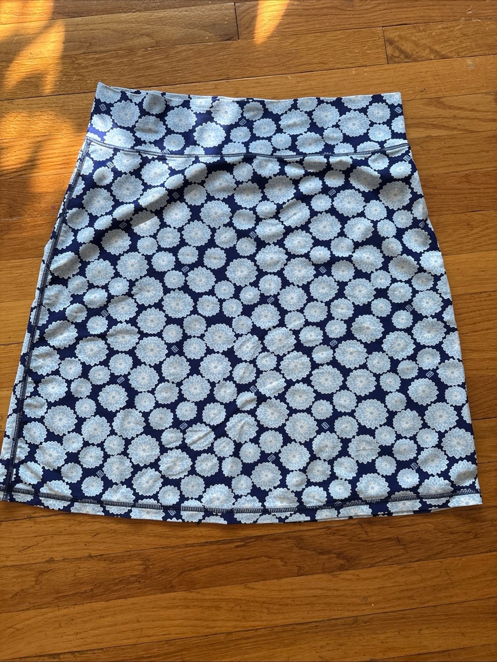 Spunkwear Skirt Womens 23"  Pull On Blue Zenia Print A-Line Casual Boho Sz Large